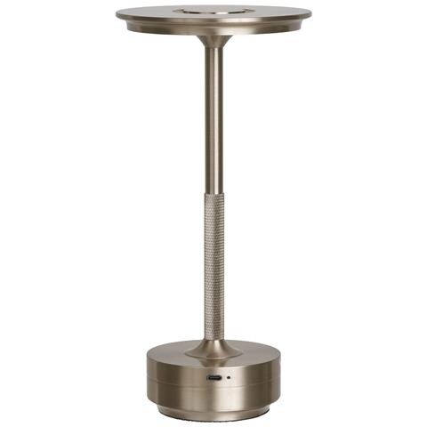 Lampada Da Tavolo Lyneham Ricaricabile In Alluminio Argento - Foto 2