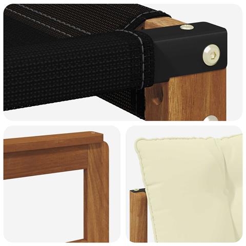 Set di divani da esterno con cuscino 6 pcs Naturale e Crema - Foto 9