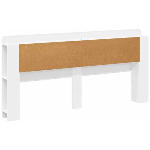 Testata del letto con archiviazione Bianco Legno ingegnerizzato - Foto 2