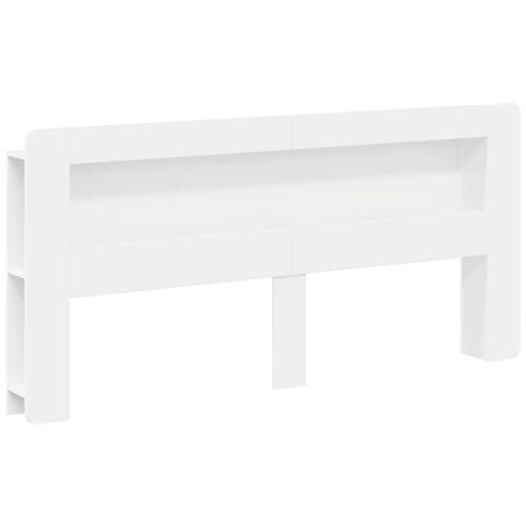 Testata del letto con archiviazione Bianco Legno ingegnerizzato - Foto 1