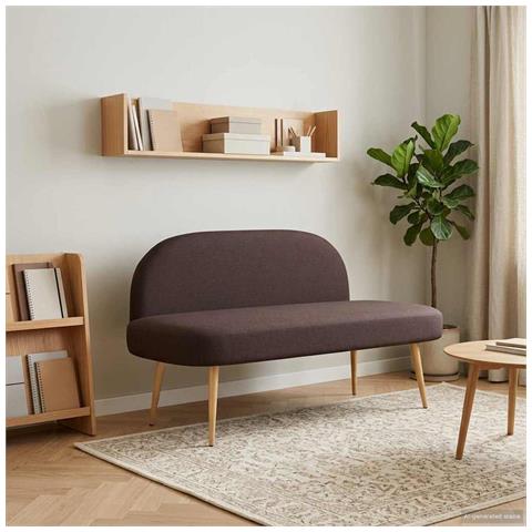 Panchina imbottita con schienale Marrone scuro 110 x 60 x 76 cm - Foto 2