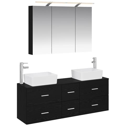 Set di mobili per il bagno 4 pcs Rovere Nero - Foto 1