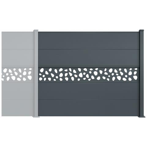 Kit Di Estensione Per Struttura In Alluminio Con Doghe Altezza 2m, Larghezza 150cm, In Grigio Antracite - Alpis Sunny, Motivo A Ciottoli. - Foto 1