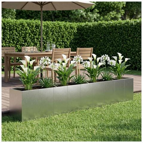 Vaso da giardino Argento 360 x 40 x 60 cm Acciaio Inox - Foto 2