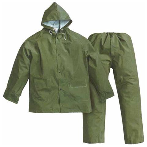 Impermabile completo Tg L in PVC / poliestere / PVC colore verde - Foto 2