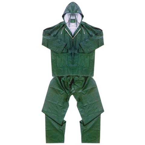 Impermabile completo Tg L in PVC / poliestere / PVC colore verde - Foto 1