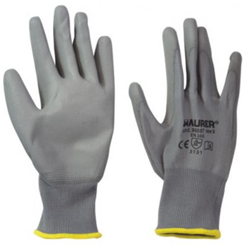 Guanti Spalmatura Poliuretano Grigio Mis. 9 Antinfortunistica Protezione - Foto 1