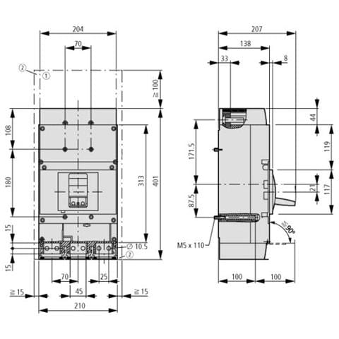 Moeller Moduled 3 Campo Da Interruttore Di Protezione Del Motore 550a Nzmn4me550 - Foto 2