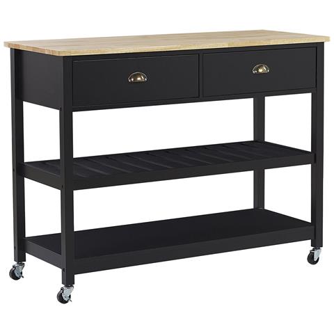 Carrello Da Cucina Nero / Legno Chiaro Navarino - Foto 15