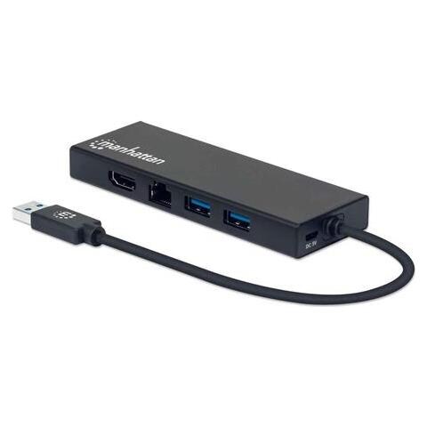 Manhattan 152846 Replicatore Di Porte E Docking Station Per Laptop Usb Tipo A Nero (usb-a Dock/hub, Ports [x5]: Ethernet - Foto 4