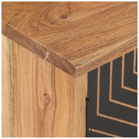 Mobile Porta TV 115x30x39 cm in Legno Massello di Acacia - Foto 10