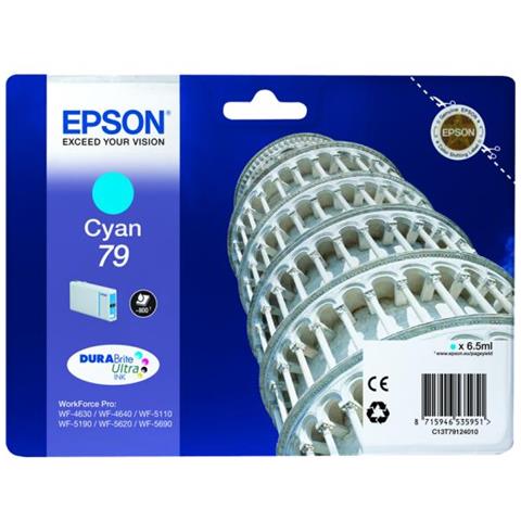 Originale T7912 Ciano C13t79124010 Wf4630 4640 5620 5110dw 5690dw 5190dw 79 6.5ml - 800 Pag. - Foto 2