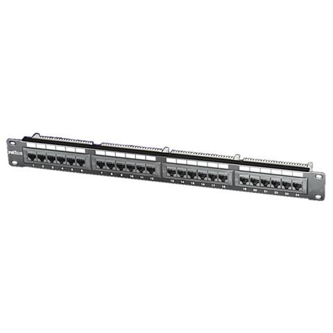 Cat. 5e 19" Patch Panel, 24 Ports, UTP black, Nero - Foto 1