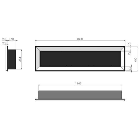 Rame 180 - Biocamino Da Incasso Camino A Bioetanolo Da Parete, Colori Vari - Nero - Con Vetro - Foto 2