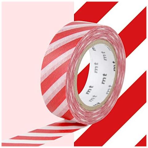 Nastro Adesivo Decorativo Con Strisce - Rosso - 1,5 Cm X 7 M - Foto 1