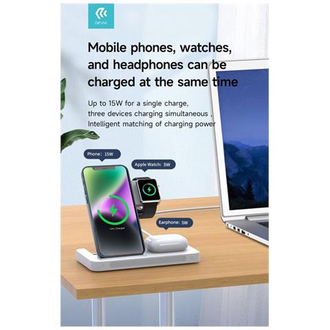 Supporto Carica Wireless 15 Watt Per Smartphone Apple Watch - Foto 1