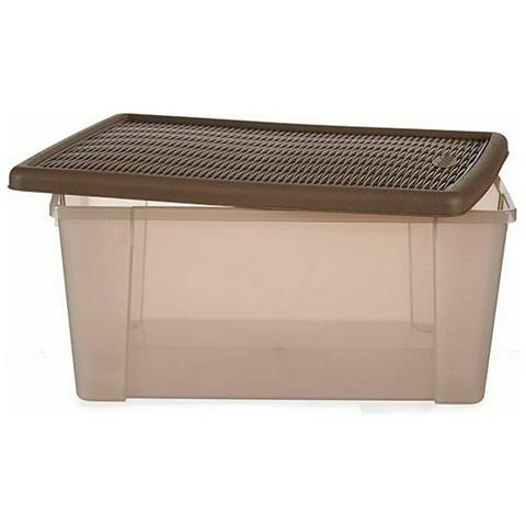Scatola Portaoggetti Con Coperchio Stefanplast Elegance Marrone Plastica 29 X 17 X 39 Cm (6 Unità) - Foto 2