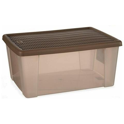 Scatola Portaoggetti Con Coperchio Stefanplast Elegance Marrone Plastica 29 X 17 X 39 Cm (6 Unità) - Foto 3