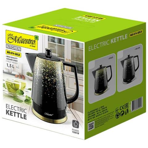 Bollitore Mr-074 Nero Oro Ceramica 1500 W 1,5 L - Foto 1