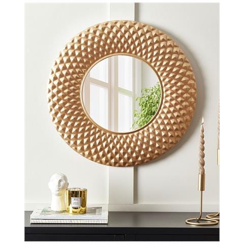 Specchio Combe 60 Cm 60 Cm Metallo Oro - Foto 1