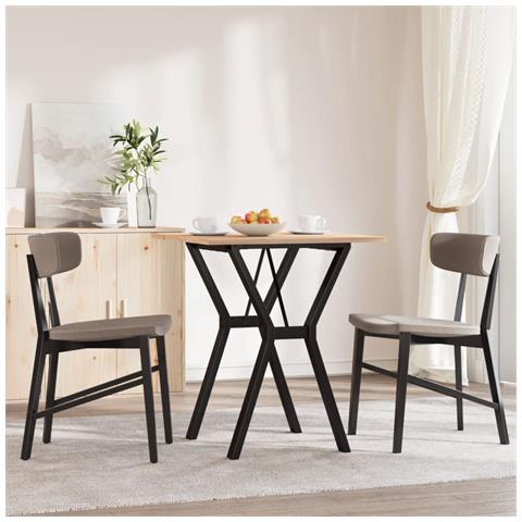 Tavolo Da Pranzo Telaio A Y 60x60x75 Cm Massello Pino E Ghisa - Foto 3