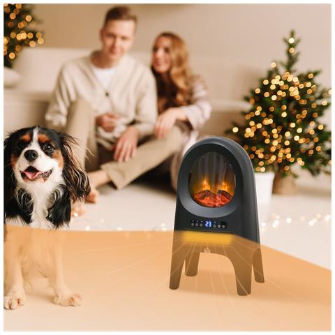 Termoventilatore A 3 Modalità Di Riscaldamento Con 3 Temperature Regolabili, 33.7x25.5x60.4 Cm, Nero - Foto 2