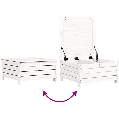 Set Salotto da Giardino 5 pz Bianco in Legno Massello di Pino - Foto 10