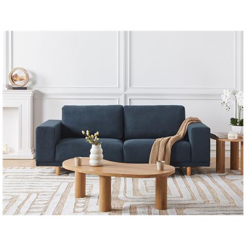 Divano 3 Posti Nivala Tessuto Blu Scuro - Foto 1