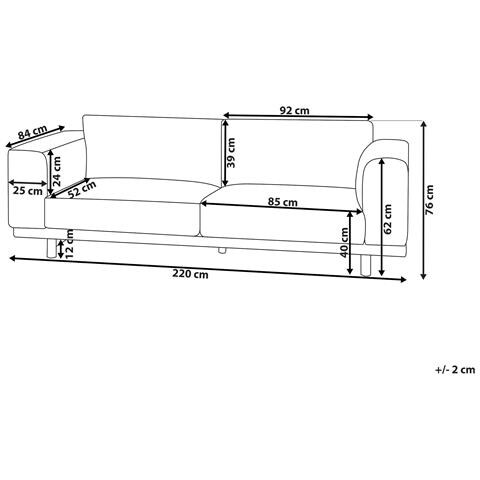 Divano 3 Posti Nivala Tessuto Blu Scuro - Foto 8