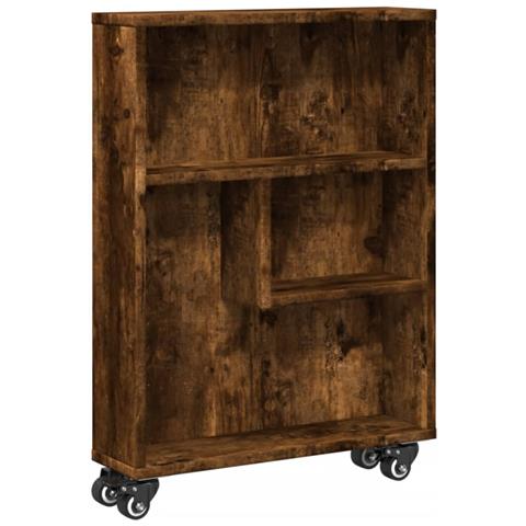 Carrello Stretto Rovere Fumo 48x13x68 Cm In Truciolato - Foto 2