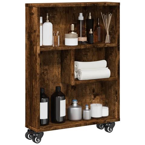 Carrello Stretto Rovere Fumo 48x13x68 Cm In Truciolato - Foto 1