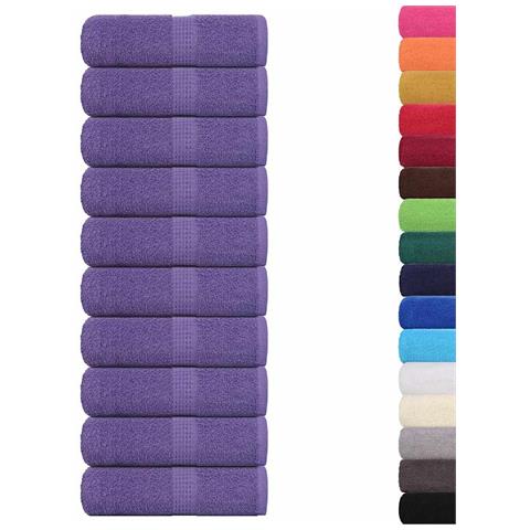 Asciugamani Per Sapone 10 Pz Viola 30x30cm 360g/m 100% Cotone - Foto 2