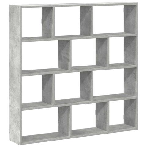 Mensola A Cubo Da Muro 12 Scomparti Truciolato Grigio Cemento - Foto 2