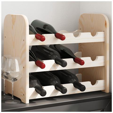 Lusso Casadino -  Portavini 43x25x37 Cm In Legno Massello Di Pino - Foto 2