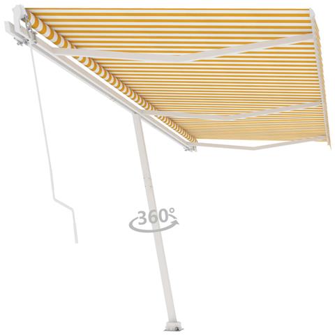 Tenda Da Sole Autoportante Manuale 600x300 Cm Gialla Bianca - Foto 1