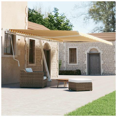 Tenda Da Sole Autoportante Manuale 600x300 Cm Gialla Bianca - Foto 8