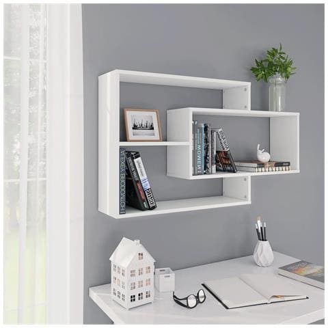 Mensole A Muro Bianche 104x20x58,5 Cm In Legno Multistrato - Foto 6