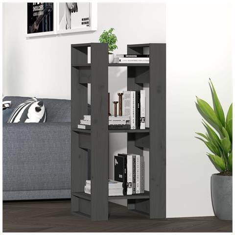 Lusso Casadino - Libreria/divisorio Grigio 41x35x91 Cm In Legno Massello Di Pino - Foto 8