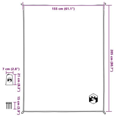 Tovaglia da Picnic con Picchetti Verde 205x155 cm - Foto 6
