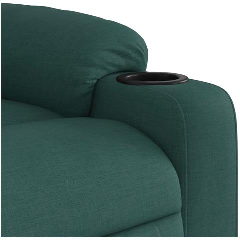 Poltrona Massaggiante Reclinabile Verde Scuro in Tessuto - Foto 9