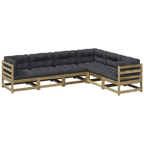 Set Divani da Giardino 6pz con Cuscini Legno Impregnato di Pino - Foto 1