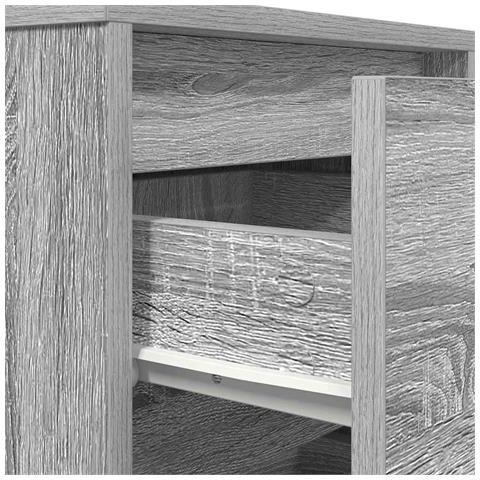 Comodino con Luci LED Grigio Sonoma 38x34x50 cm - Foto 9