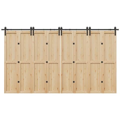 Kit di Binari per Porte Scorrevoli 400 cm Acciaio Nero - Foto 2