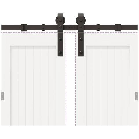 Kit di Binari per Porte Scorrevoli 400 cm Acciaio Nero - Foto 9