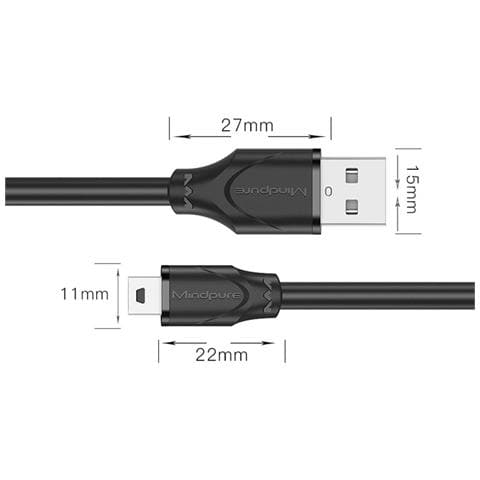 Cavo Adattatore Usb 2.0 A Mini 5 Pin T-port Per Ricarica E Trasferimento Dati 1,5 M - Foto 3