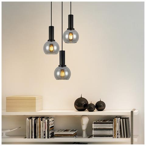 Lampada A Sospensione Per Sala Da Pranzo, 3 Fiamme, E27, Lampada A Sospensione In Vetro Retrò, Bar Per Camera Da Letto - Foto 8