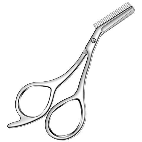 Forbici Per Sopracciglia In Acciaio Inossidabile Con Pettine Integrato, Colore Argento, Precisione E Comfort Per La Cura Delle Sopracciglia - Foto 1