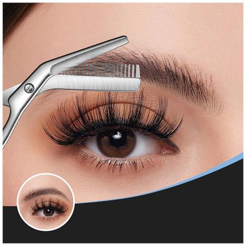 Forbici Per Sopracciglia In Acciaio Inossidabile Con Pettine Integrato, Colore Argento, Precisione E Comfort Per La Cura Delle Sopracciglia - Foto 7