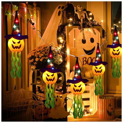 Ghirlanda Decorativa Di Halloween Con Zucche Luminose A Led 3 M - Foto 2