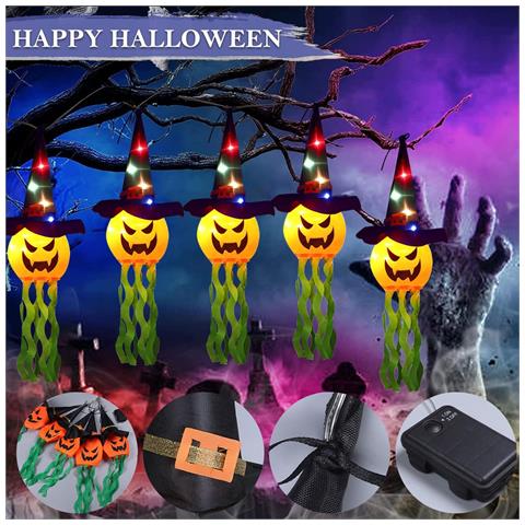 Ghirlanda Decorativa Di Halloween Con Zucche Luminose A Led 3 M - Foto 6